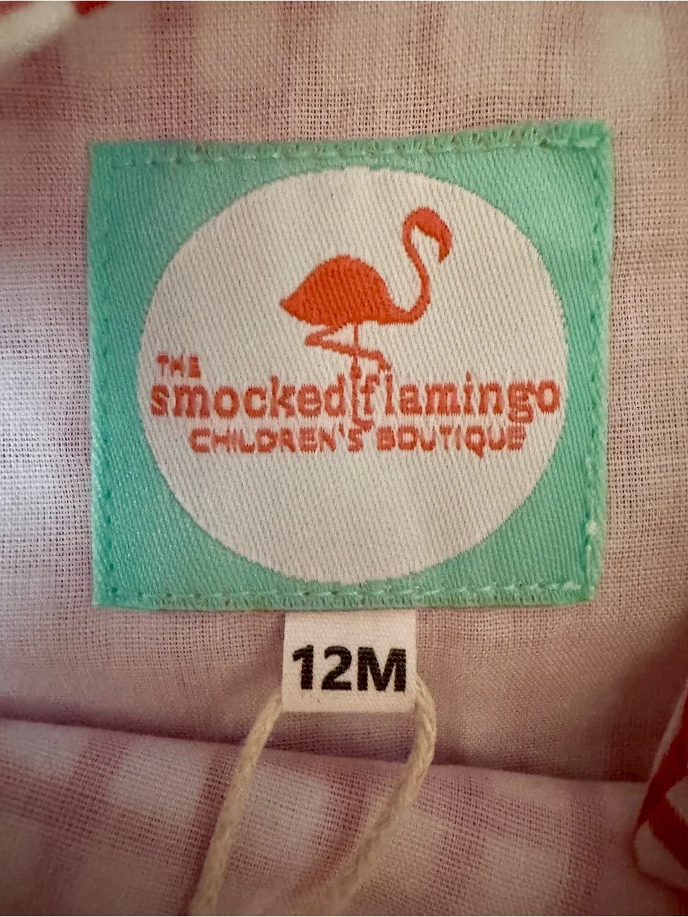 Smocked Flamingo Red Gingham Diaper Cover with Mickey Patch